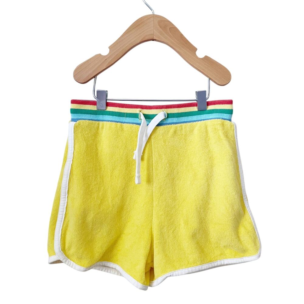 Little Bird Yellow Toweling Retro Shorts - 5/6
